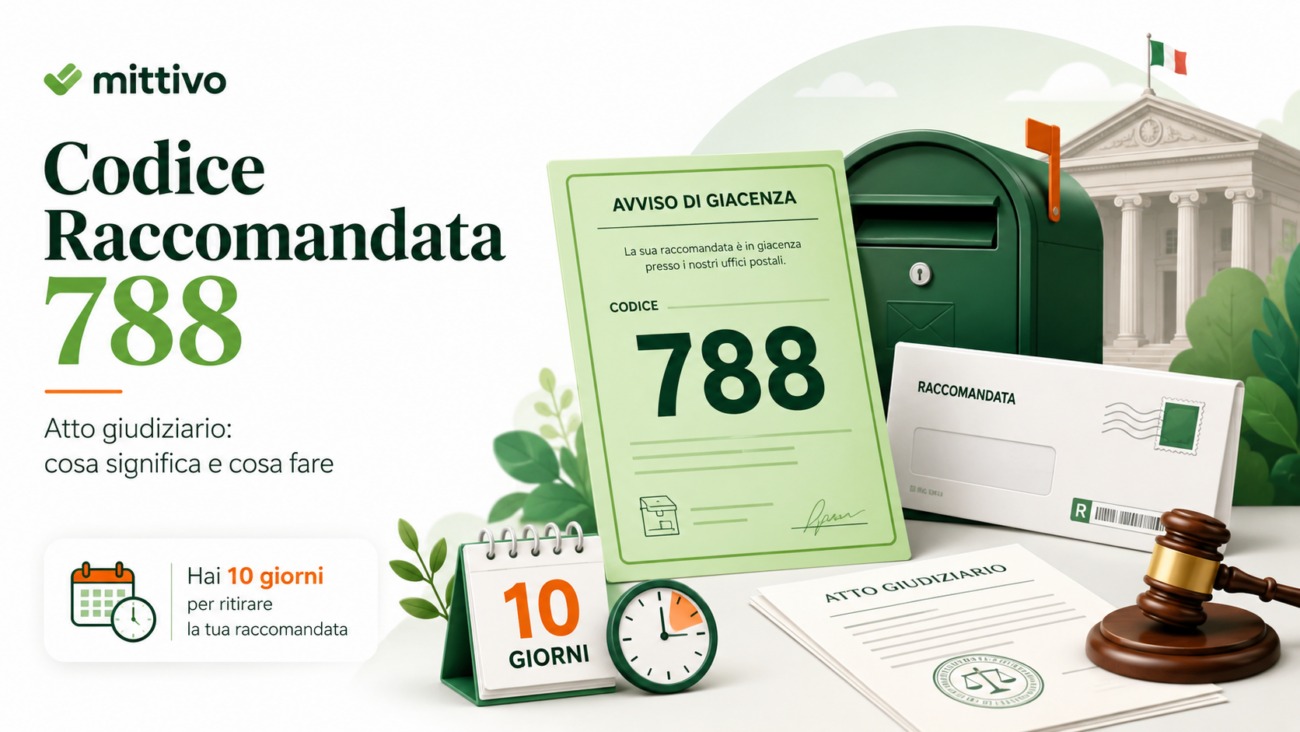codice raccomandata 788 atti giudiziari multa avviso verde