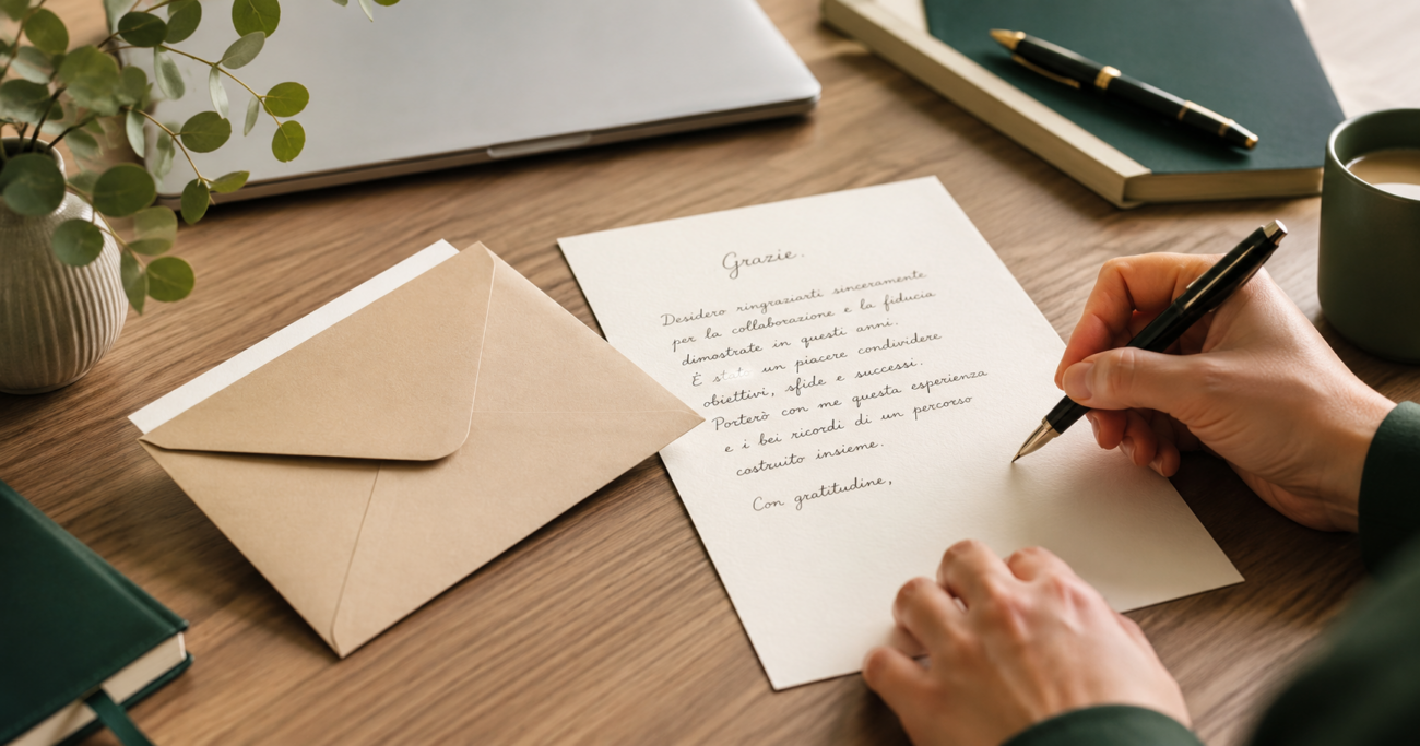 lettera ringraziamento fine collaborazione esempio